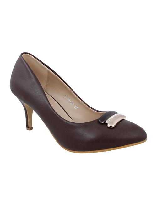 brown faux leather slip on pumps - 14484409 - Very Small Image - 1