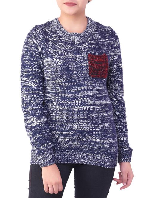blue woolen pullover - 14485464 - Very Small Image - 1