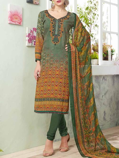 embroidered unstitched churidaar suit - 14485584 - Very Small Image - 1