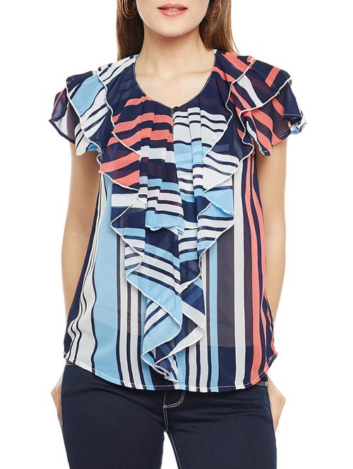 striped ruffle top - 14486470 - Very Small Image - 1