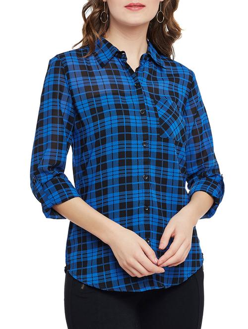 blue checkered shirt - 14486497 - Very Small Image - 1