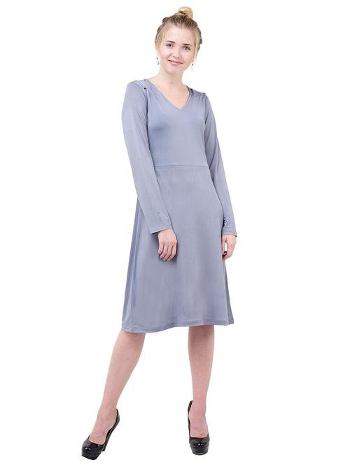 blue polyester aline dress - 14487544 - Very Small Image - 1
