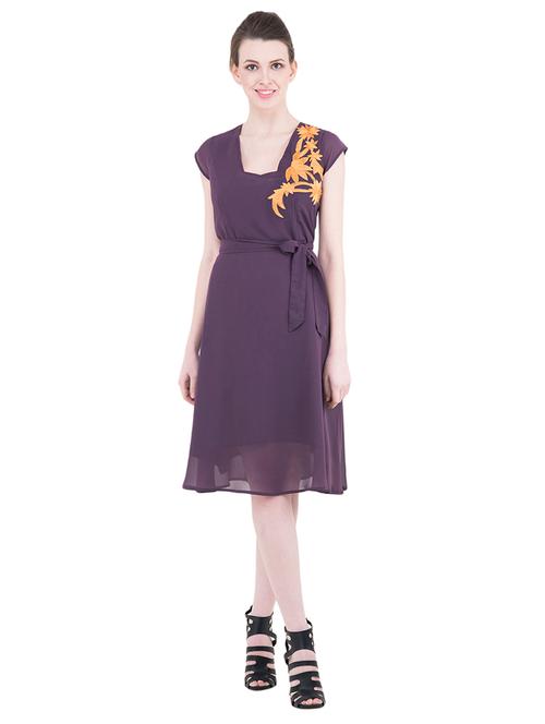 purple belted dress - 14487556 - Very Small Image - 1