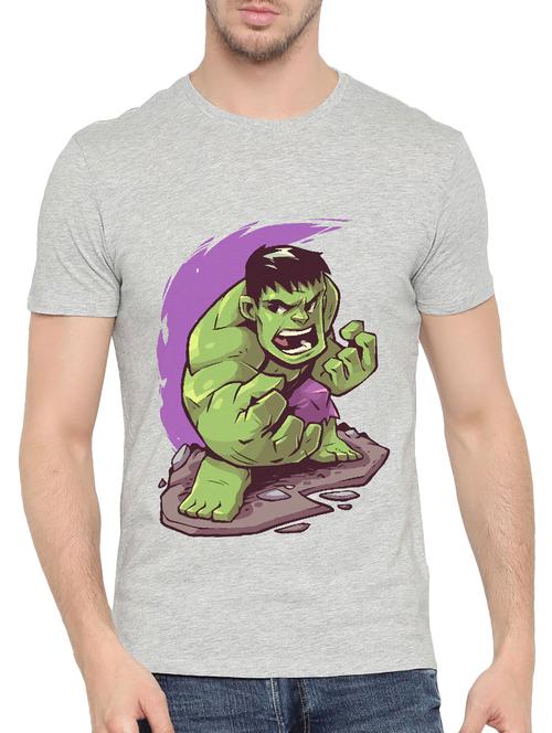 grey cotton character print t-shirt - 14490392 - Very Small Image - 1