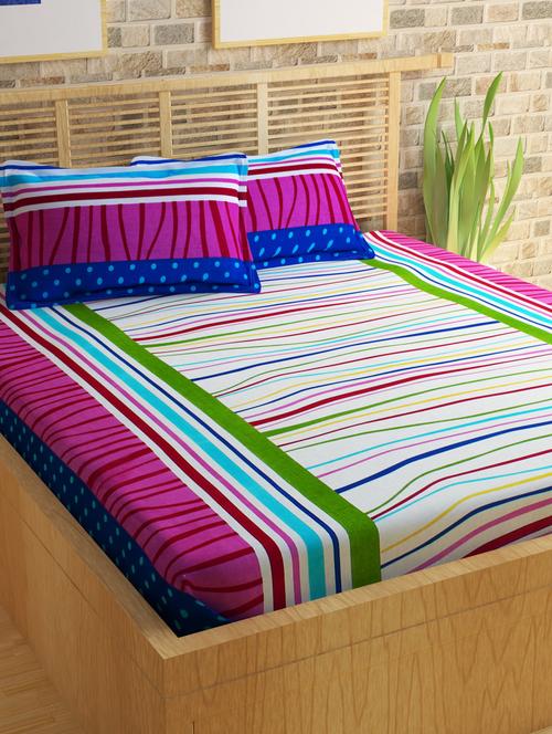double bedsheet with fleece blanket - 14492092 - Very Small Image - 1