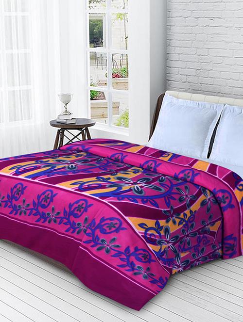 fleece floral double bed blanket - 14492166 - Very Small Image - 1