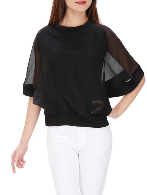 black lycra casual top - 14493033 - Very Small Image - 1