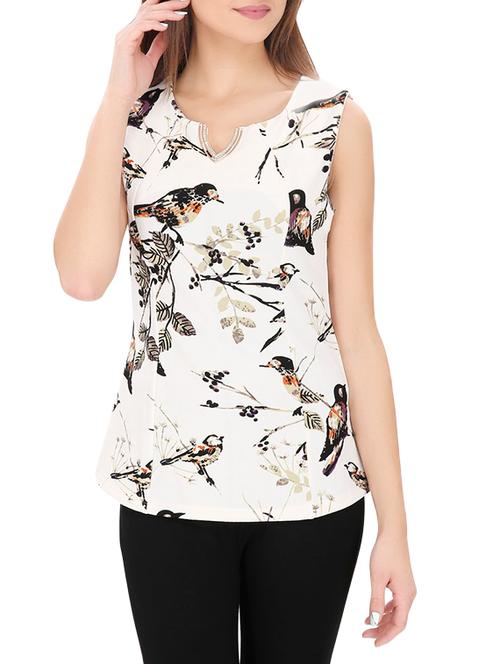 white printed top - 14493040 - Very Small Image - 1