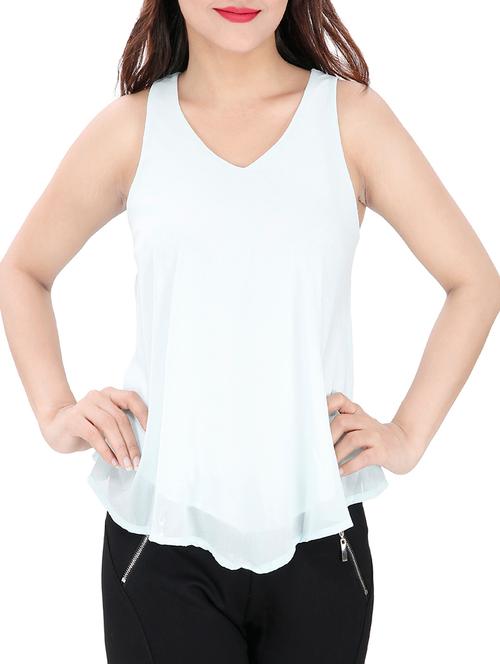 light blue georgette top - 14493081 - Very Small Image - 1
