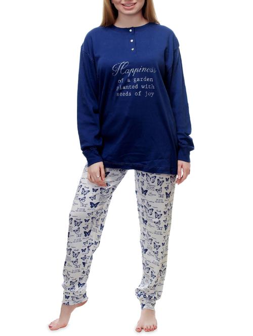 blue cotton nightwear set - 14494295 - Very Small Image - 1