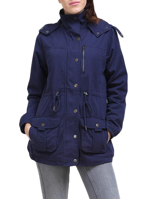 dark blue cotton parka jacket - 14495147 - Very Small Image - 1
