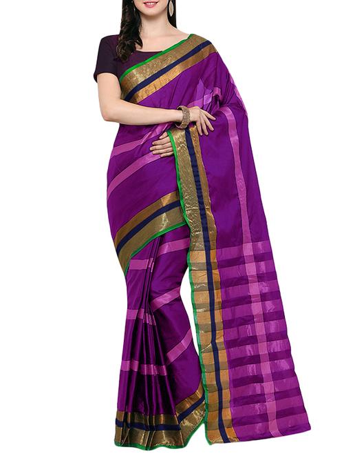purple saree with blouse - 14495182 - Very Small Image - 1