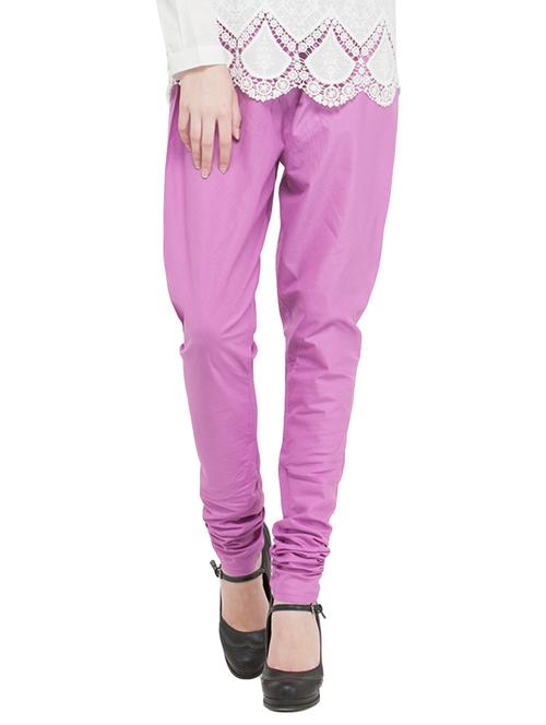 purple cotton churidar churidars & leggings - 14495445 - Very Small Image - 1