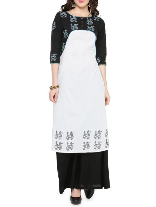 straight block print kurta - 14495458 - Very Small Image - 1
