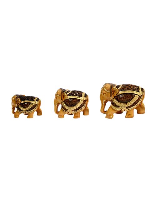 decorative wooden statue of elephant handicrafts product - 14496333 - Very Small Image - 1