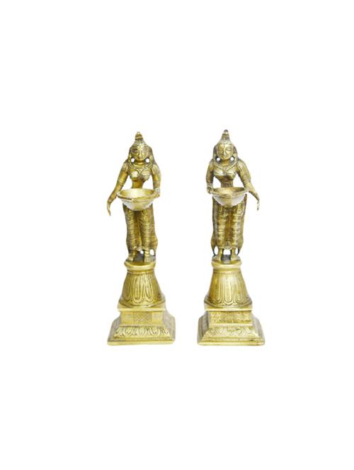 decorative brass statue of deep lady handicrafts product - 14496415 - Very Small Image - 1