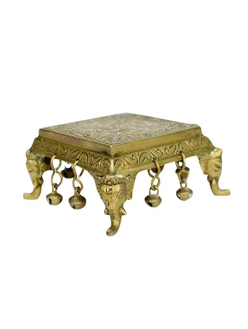 decorative svastik square bajath with bells handicrafts product - 14496485 - Very Small Image - 1