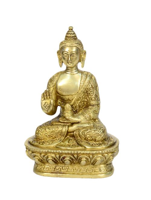 decorative brass statue of buddha handicrafts product - 14496501 - Very Small Image - 1