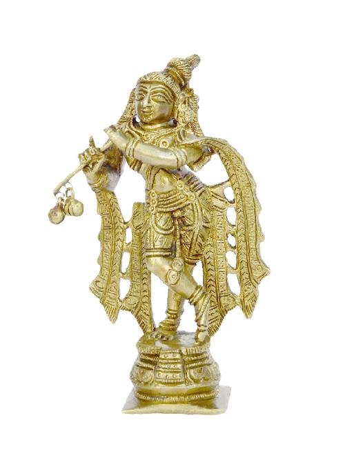 decorative brass statue of standing krishna handicrafts product - 14496506 - Very Small Image - 1