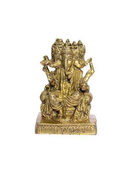 decorative brass god statue of panchmukhi ganesh handicrafts product - 14496525 - Very Small Image - 1
