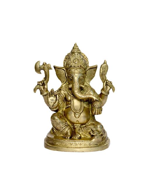 decorative brass statue of god ganesh handicrafts product - 14496541 - Very Small Image - 1