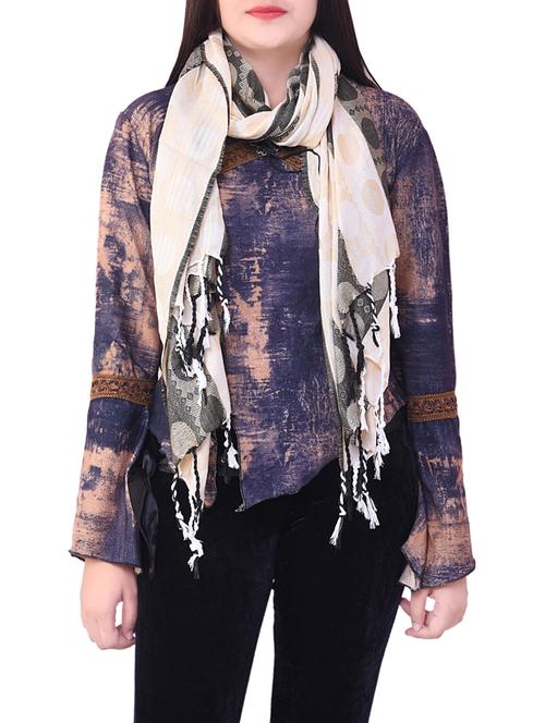 beige wool stole - 14496713 - Very Small Image - 1