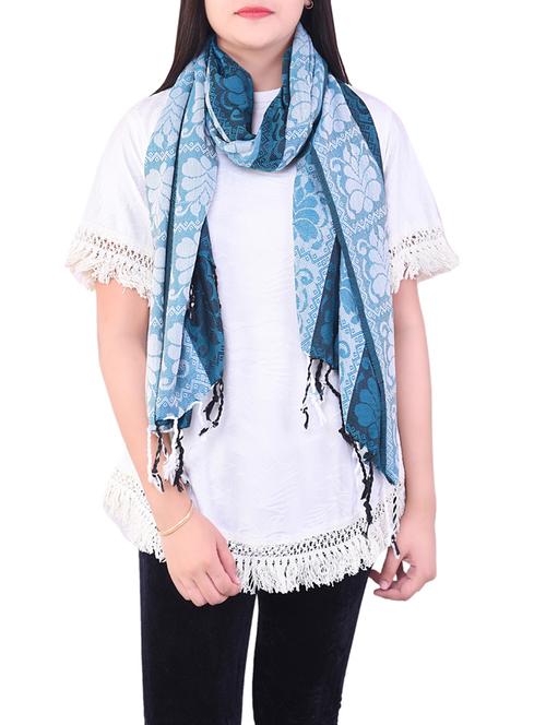 blue wool stole - 14496723 - Very Small Image - 1