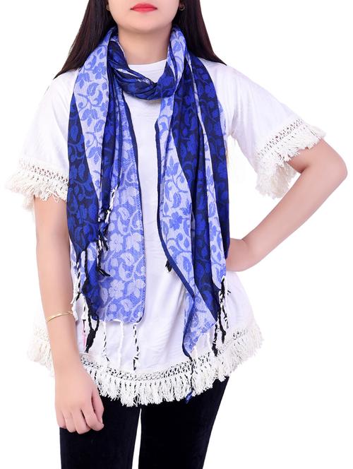 blue wool stole - 14496745 - Very Small Image - 1
