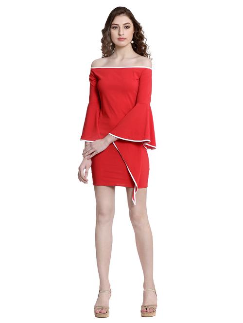 red off shoulder dress - 14497716 - Very Small Image - 1