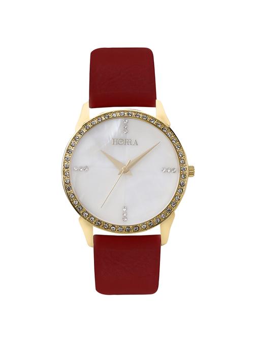 horra pb817flmp61 ruby series pearl white dial analog watches for women - 14499206 - Very Small Image - 1