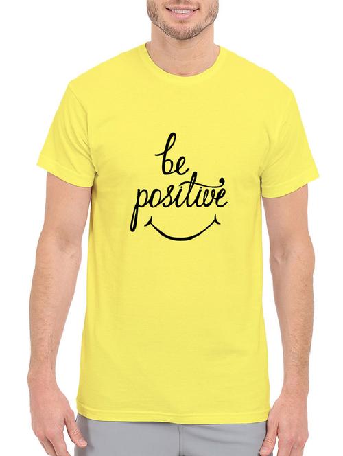 yellow cotton chest print tshirt - 14499490 - Very Small Image - 1
