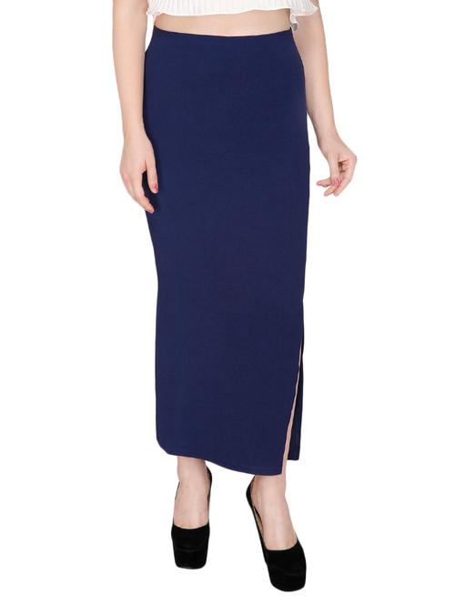 navy blue viscose pencil skirt - 14500925 - Very Small Image - 1