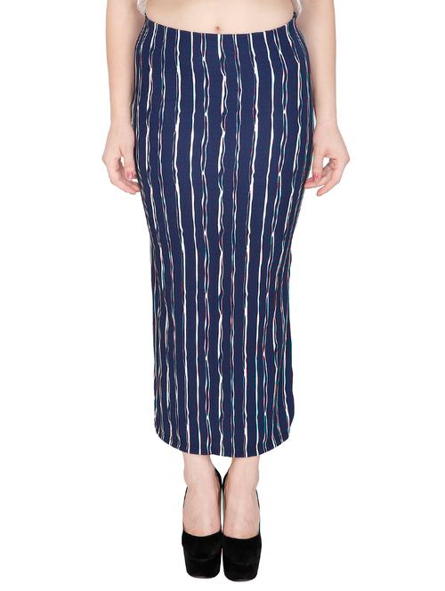 navy blue viscose pencil skirt - 14500929 - Very Small Image - 1