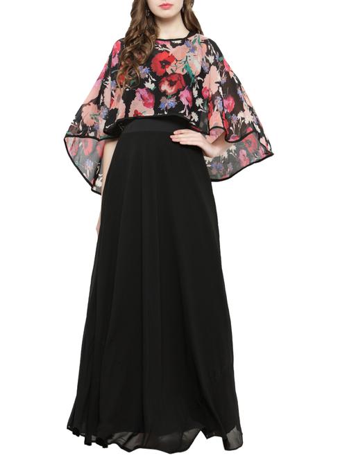 black printed maxi dress - 14501211 - Very Small Image - 1
