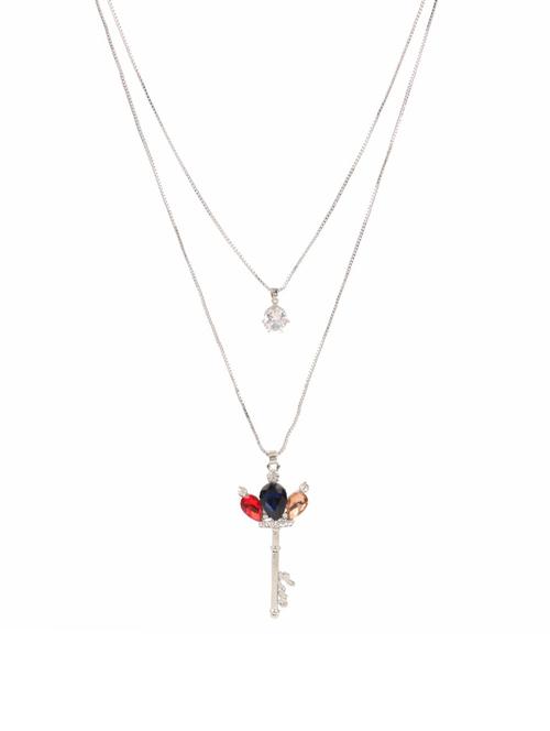 silver metal long necklace - 14501984 - Very Small Image - 1