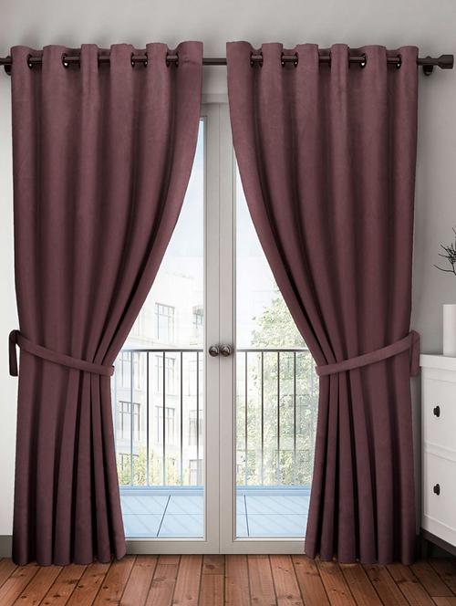 coffee solid premium blackout door curtain - 14502838 - Very Small Image - 1