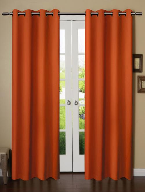 dark rust solid premium blackout door curtain - 14502846 - Very Small Image - 1