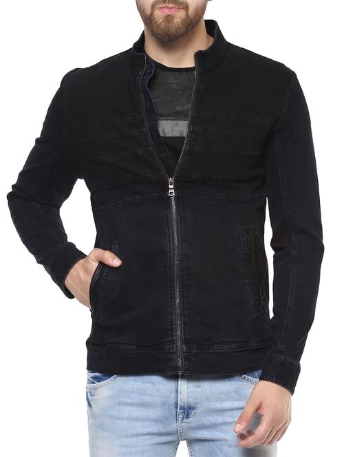 blue cotton casual jacket - 14504803 - Very Small Image - 1