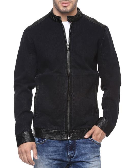 black cotton casual jacket - 14504804 - Very Small Image - 1