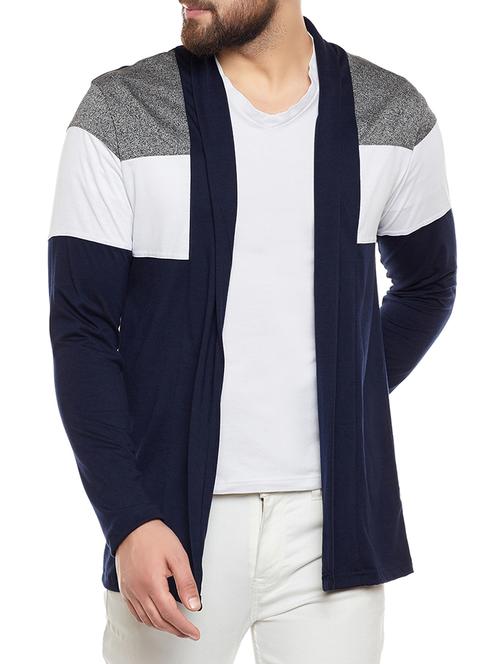 navy blue cotton shrug - 14505172 - Very Small Image - 1