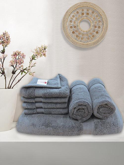 set of 8 egyptian towel set 100% cotton (1 bath towel+ 1 ladies bath+ 2 hand towel+ 4 face towels) - 14505233 - Very Small Image - 1