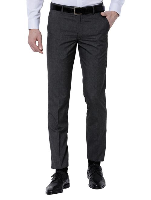 black polyester blend flat front formal trouser - 14505440 - Very Small Image - 1