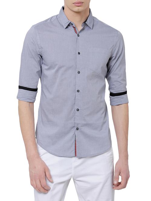 grey cotton casual shirt - 14505577 - Very Small Image - 1