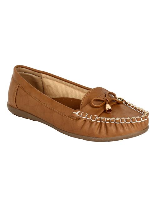 tan faux leather slip on loafers - 14505657 - Very Small Image - 1
