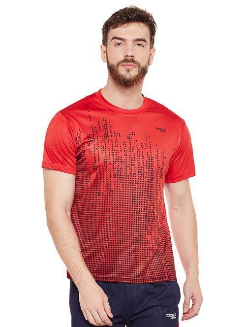 red polyester t-shirt - 14505875 - Very Small Image - 1