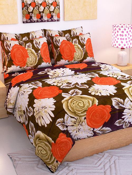 woolen double bed bedsheet with 2 pillow covers - 14505998 - Very Small Image - 1