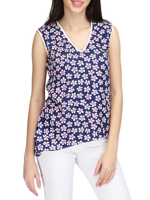 women's asymmetric v neck top - 14506332 - Very Small Image - 1