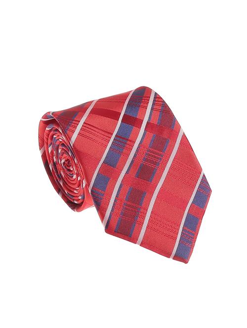 red micro silk fabric tie with cuff link and pocket square - 14506812 - Very Small Image - 1