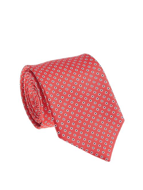 red micro silk fabric tie with cuff link and pocket square - 14506877 - Very Small Image - 1