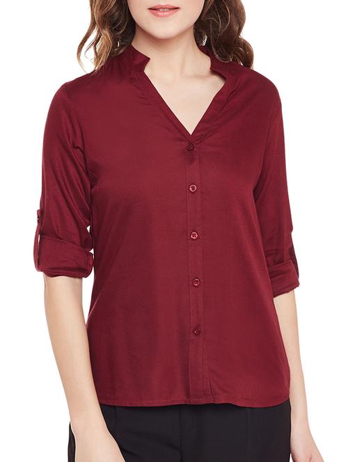 red rayon casual shirt - 14511188 - Very Small Image - 1